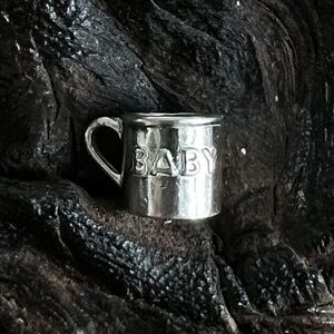 Vintage Sterling Silver Charm Small Cup Baby Birth Delivery Family